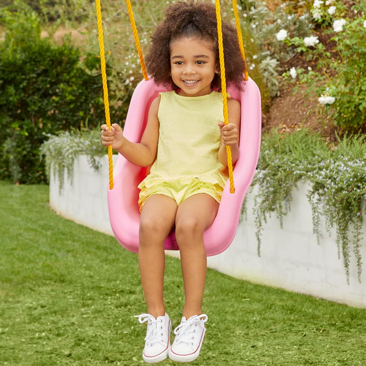Snug 'N Secure Pink Swing with Adjustable Straps, 2-In-1 for Baby and Toddlers Ages 9 Months - 4 Years,16"D X 16.3"W X 17"H