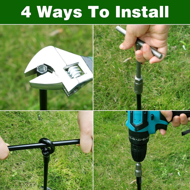 Ground Anchors Heavy Duty, Swing Set Anchor Kit 18 Inch 4 Pack Screw in Earth Anchors Trampoline Stakes High Wind Metal Auger Anchor for Shed Tent Carports Securing Animals Camping Mobile Home