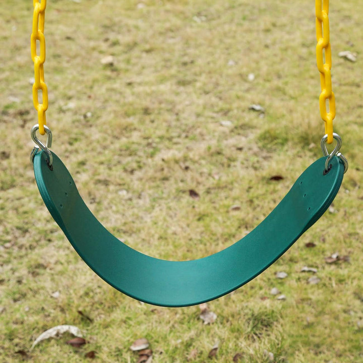 2PCS Swings Seats Heavy Duty with 66" Chain, Playground Swing Set Accessories Replacement with Snap Hooks, Support 250Lb (2, Green)