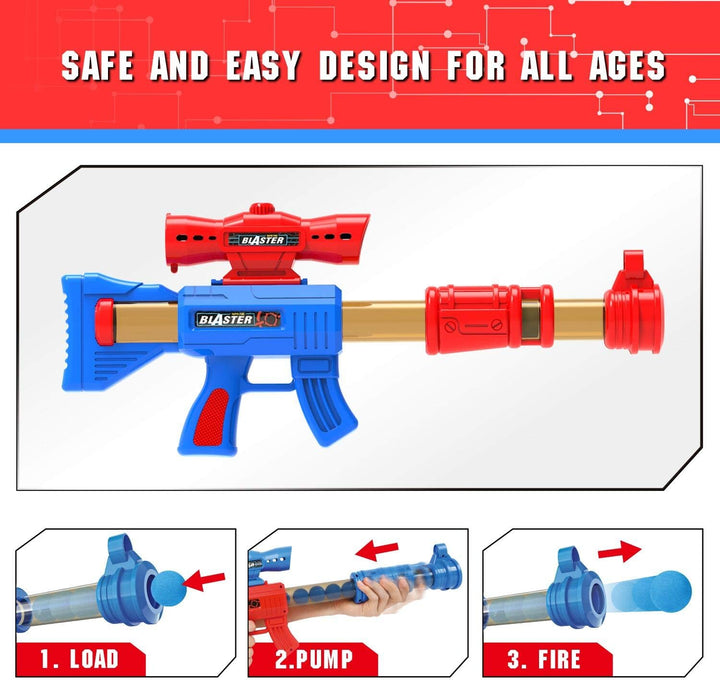 Shooting Game Toy for Age 6, 7, 8,9,10+ Years Old Kids, Boys - 2Pk Air Guns & Shooting Target & 24 Foam Balls - Ideal Gift - Compatible with Toy Guns