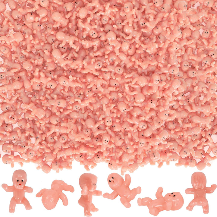 120 PCS Plastic Babies for Games, 1 Inch Bulk Mini Babies Tiny Babies for King Cake Babies Ice Cube Game, Small Plastic Babies for My Water Broke Baby Shower Decorations