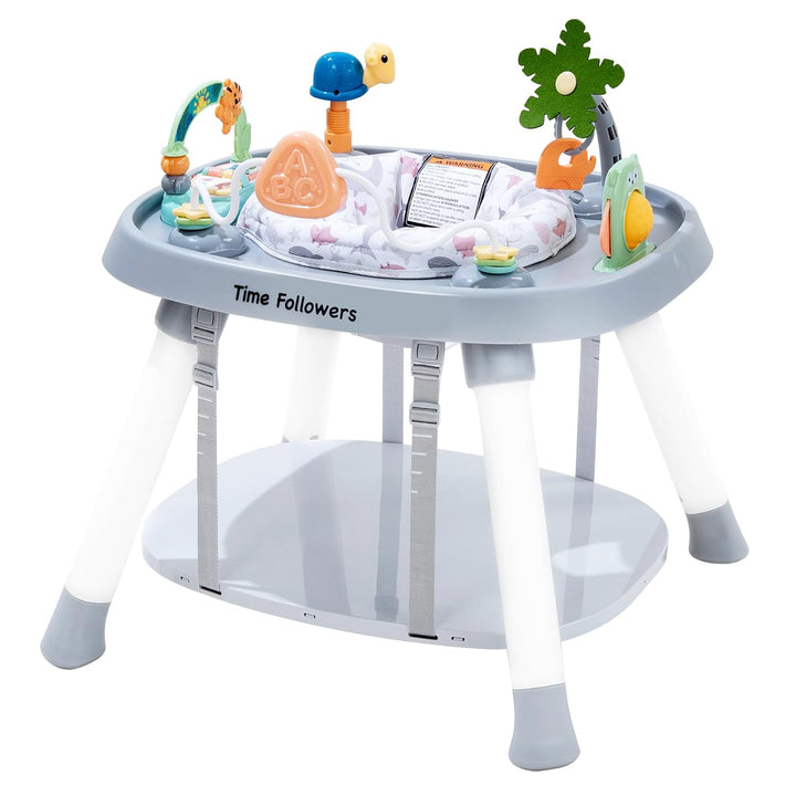 ® 4-In-1 Baby Activity Center | 3 Stage Grow Stationary Standing Toddler Play Table | Tummy Time,Exersaucer, Jumpers & Bouncers | Babies Essential for Baby Ages 6M+