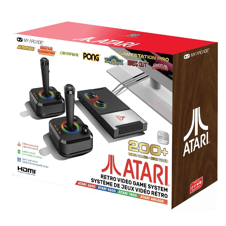 Atari Game Station Pro: Retro Video Game Console with 200+ Games, Wireless Joysticks, RGB LED Lights, Atari 2600/5200/7800 and More