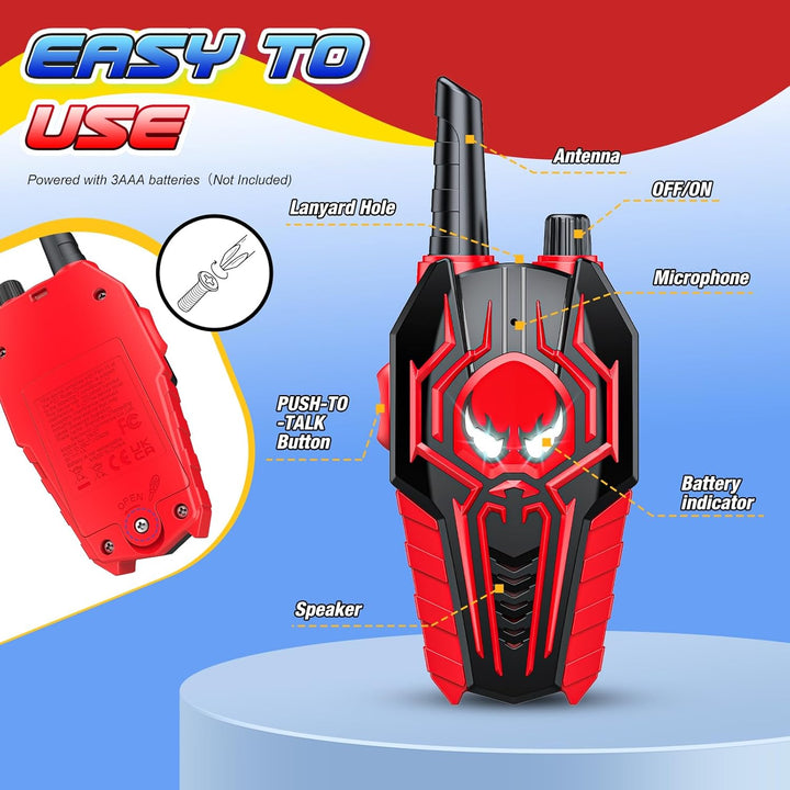Cool Walkie Talkies for Boys Kids: Gifts Toys for 3 4 5 6 7 8 Year Old Boys Ages 5-7 Kids Walkie Talkies 2 Pack Outdoor Hiking Camping 2 Way Radio Toy Age 3-8 Year Old Boy Girl Birthday Gifts