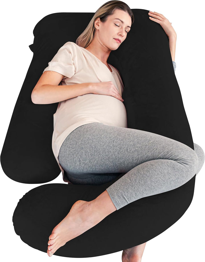 Pregnancy Pillows, Soft U-Shape Maternity Pillow with Removable Cover - Full Body Pillows for Adults Sleeping - Pregnancy Must Haves - Jumbo 57 Inch - Grey