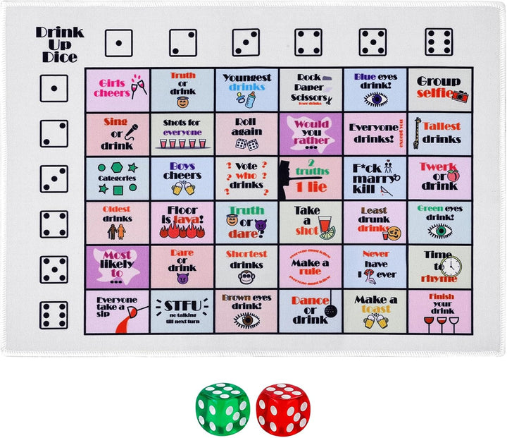 Drinking Board Games for Adults, Rubber Mat Drinking Board Game, Funny Party Interactive Drinking Games for Game Night, Birthday, Family Play or Any Occasion, Age 21+, 2-8 Players
