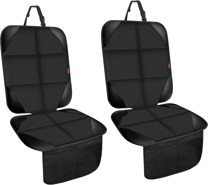Car Seat Protector for Child Seats,1 Pack Car Seat Cushion,Waterproof Fabric Car Seat Covers for Non-Slip Backing Mesh Pockets for Baby,Pet,Suv, Sedan and Trunk(Black)