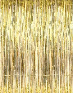 Black Fringe Curtain Party Streamers 2Pack 3.3X8.3 Ft Foil Fringe Backdrop Curtains for Birthday Wedding Bridal Baby Shower Halloween Decor Tinsel Streamers Black Party Decorations Door Streamers
