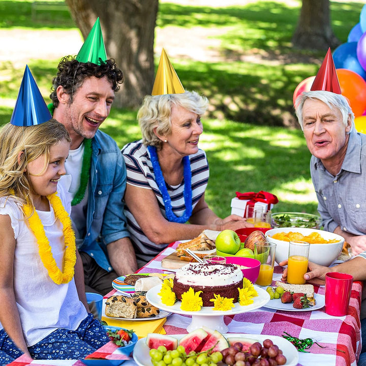 Colorful Birthday Party Hats Cone Hats for Adults Metallic Foil Cone Headwear