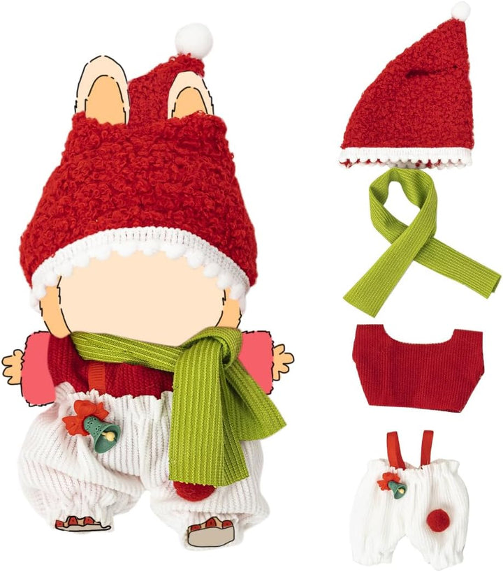 Clothes for Labubu 17Cm Dolls(No Doll) Dolls Outfit for Labubu with Accessories Suit Cute for Lububu Stylish Dress up Set for LA BUBU Patterned Skirt