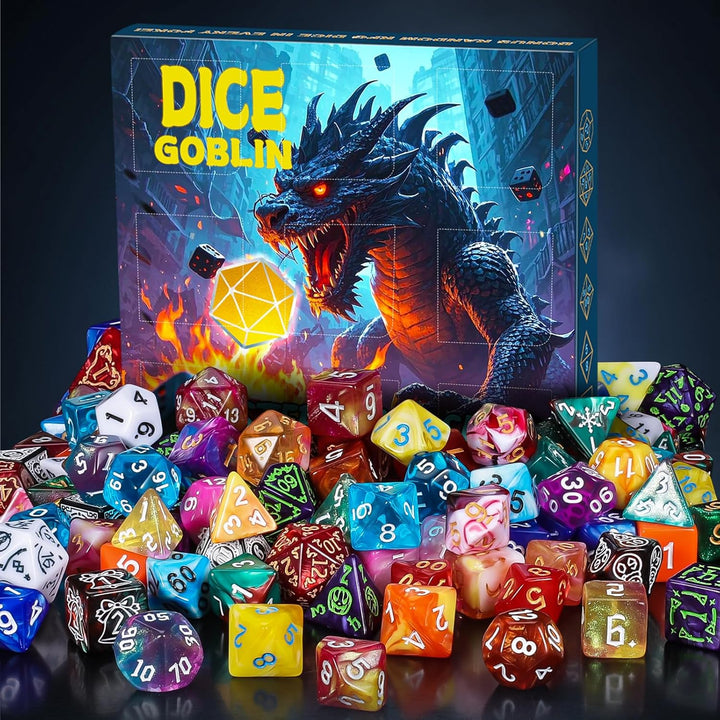 Mystery DND Dice Sets - Random 9 Complete Polyhedral Dice Sets with 9 Random Bags, Wide Range of Patterns, Surprise Blind Box DND Gifts for Dungeons & Dragons, Role Playing Table Game
