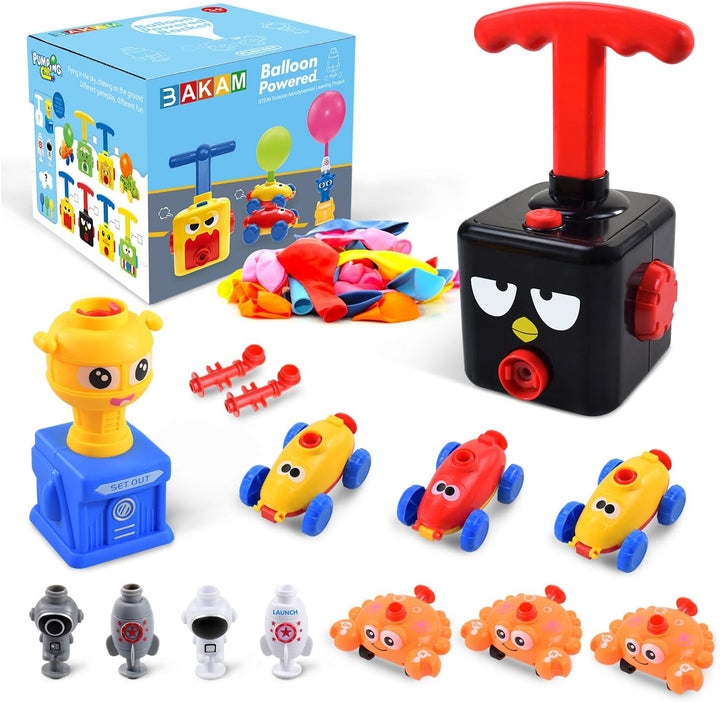 Toddler Toys 3-4 for Boys Girls, Balloon Launcher & Powered Car Set, Fun Toddlers STEM Toy Balloon Pump Cars Racer Kit for Kids 3-5 (Frog)