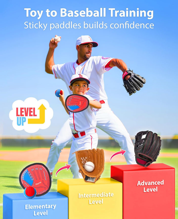 Toss and Catch Ball Game Set,Toddler Baseball Glove,Beach Pool Yard Camping Games,Kids Sports & Outdoor Play Toys for Family,Outside Toys for 3 4 5 6 7 8 9 10+Year Old Boys Girls Birthday Gifts