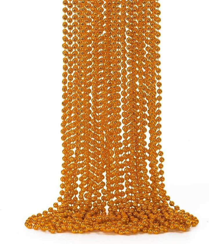 Mardi Gras Beads, 12PCS Bead Necklace Party Favors, Metallic 6 Kinds of 33" Beaded Necklaces Costumes Stuff, Festival Parade Throw Accessory Sets for Mardi Gras Celebrations Decorations