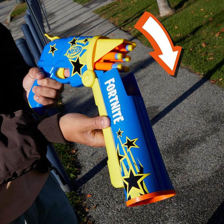 Fortnite Half Tone Hero Blaster, Bonus Code to Unlock Half Tone Hero Wrap in the Game, Break Open Loading, 12  Elite Darts, Fortnite Gifts (Amazon Exclusive)