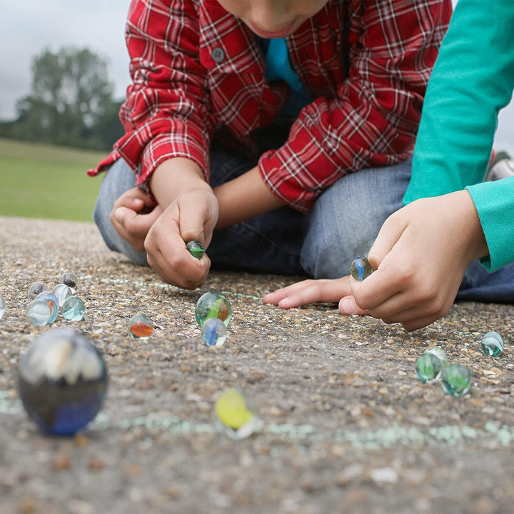 60 Pieces Glass Marbles for Marble Games, 0.63 Inch, 6 Colors.