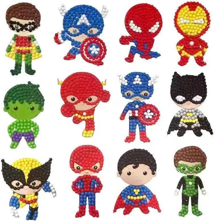 Diamond Art Kits for Kids, Arts and Crafts for Kids Ages 4-8,Craft Kits for Ages 8-12, Mosaics Bead Art,Painting Kits,24Pcs Princess Gem Art Kits Best Gifts for Grils Boy Birthday