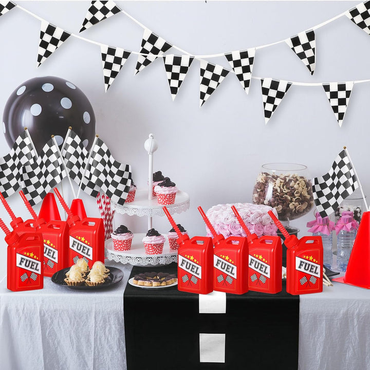 12 Pack Race Car Fuel Can Cups Set 11 Oz Car Fuel Can Drinking Cups with Straw Racing Car Theme Birthday Party Favor for Kids Racing Car Theme Birthday Party Baby Shower Supplies