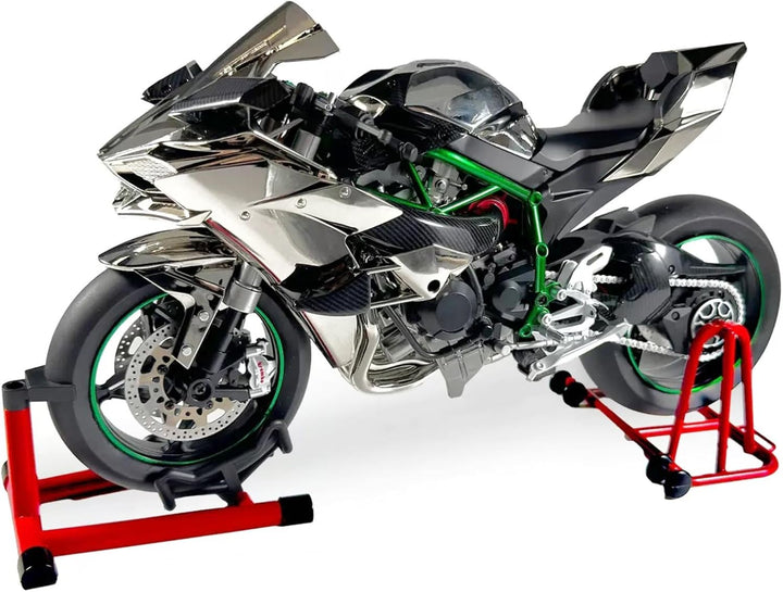 1/6 Scale H2R Alloy Diecast Motorcycle with Sound & Light, High-Gloss Spray Finish, Premium Rubber Tires – Detailed Collectible Gift with Racing-Inspired Design (A-Black)