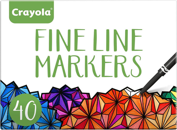 Fine Line Markers for Adults (40Ct), Skinny Marker Set for Adult Coloring Books, Aesthetic Art Supplies, Stress Relief Activity, Coloring Supplies