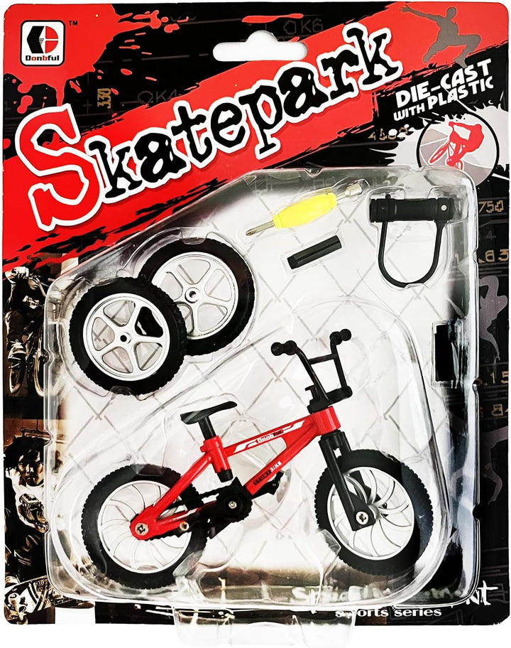 Mini Finger Bike Toy – Alloy Mountain Bicycle Model with Tools, Movable Parts, Gift for Kids & Collectors (Red)