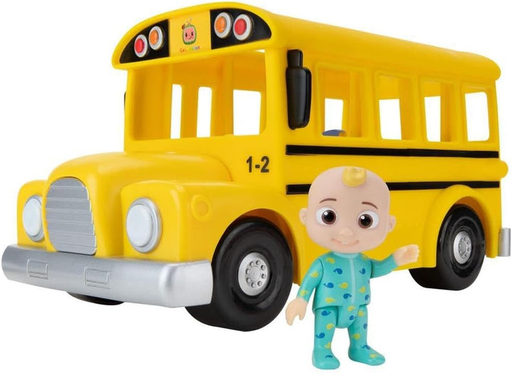 Official Musical Yellow School Bus, Plays Clips from ‘Wheels on the Bus,’ Featuring Removable JJ Figure – Character Toys for Babies, Toddlers, and Kids