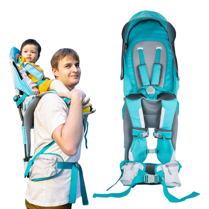 Baby Shoulder Carrier Baby Hiking Backpack Carrier with Rain Cover Sun Shade for Child Safe Backrest and Toddler Ergonomic Seat Holds 40 Pound for Children between 6 Months-3 Years Old Babies