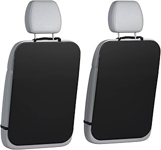 Car Seat Protector Large Kick Mat 2 Pack Durable Water Resistant Auto Seat Back Covers with 2 Mesh Pockets Protection against Dust Mud Scratches (Beige-A, 2-Pack)