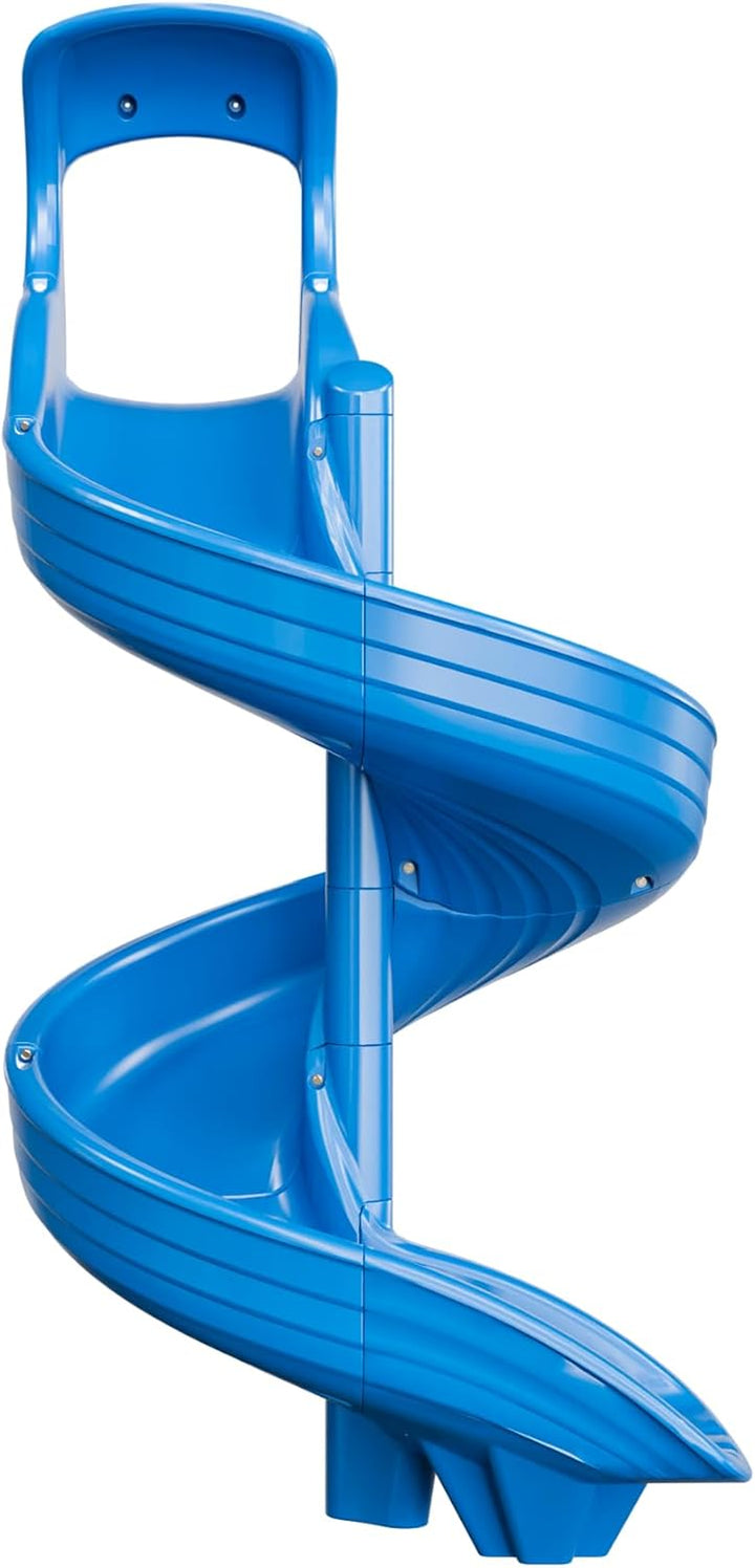 Playground Slide for Kids - Big Spiral Outdoor Slide Attachment for Treehouse or Deck - Plastic Playset Slide for Playground or Backyard with Open Twisty Design - Exit Right - 5 Ft - Gray
