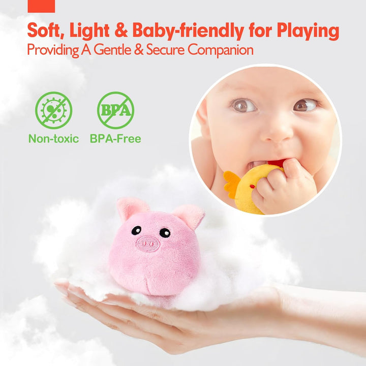 Baby Toys 6-12 Months - Surprise Barn with Stuffed Farm Animals, Rattle, Crinkle Paper, Mirror - Montessori Toys for 6 Month Old Babies, Sensory Balls Toddlers 1-3, 1 Year Old Boy Girl Gifts