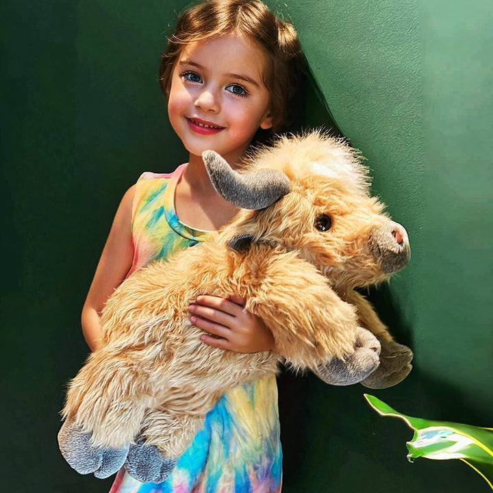 20" | 4 Pounds Highland Cow Weighted Stuffed Animals with Unscented Microwavable Heating Pad, Cute Coolable Heatable Weighted Plush Warm Gift for Kids & Adults