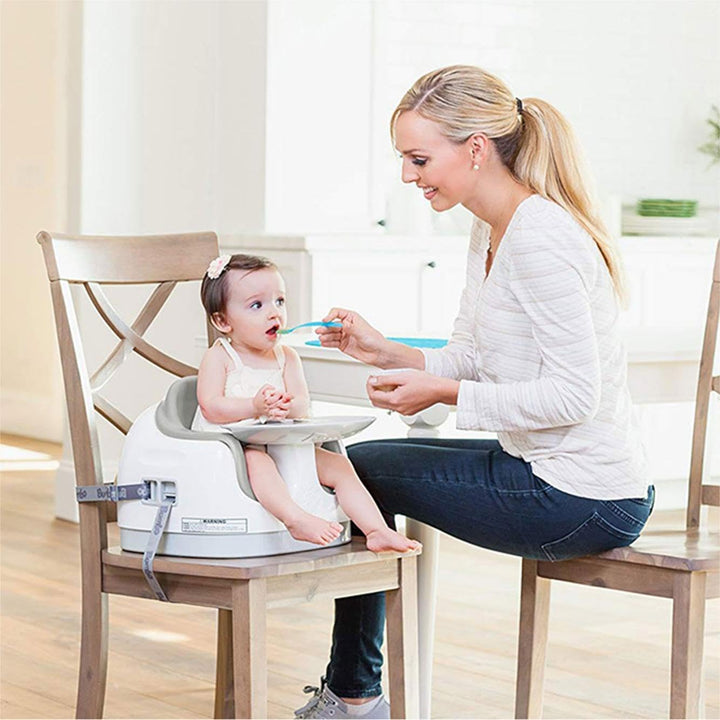 3-In-1 Multi-Seat for 6 to 36 Months, Travel Baby Feeding & Play Floor Seat, All-In-One Portable Booster with Tray & Toddler High Chair, Cool Grey