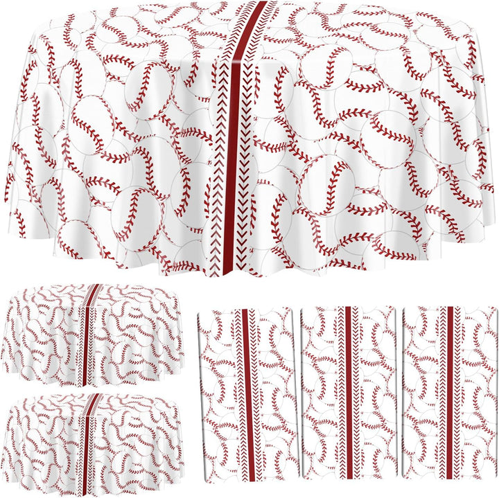 4 Pcs Baseball Tablecloths, Rectangular Baseball Pattern Table Cloth Disposable Party Decorations Table Covers for Boys Sports Event Birthday Party Supplies, 51X86 Inch