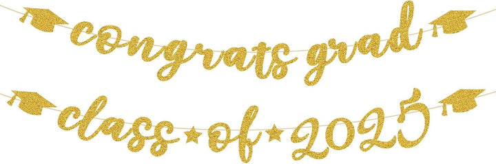 Pre-Strung Gold Happy Birthday Banner Decorations,12 Ft No DIY Gold Glitter Birthday Party Banner Sign Decor for Women Men Girl Boy Party Supplies
