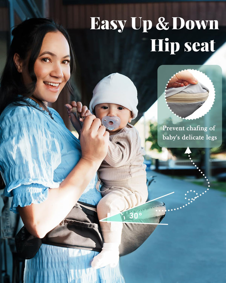 Baby Carrier,  Safety-Certified 6-In-1 Baby Carrier Newborn to Toddler, Adjustable Detachable Infant Baby Hip Seat Carrier for 7-50Lbs, All Seasons, Perfect for Shopping Travelling