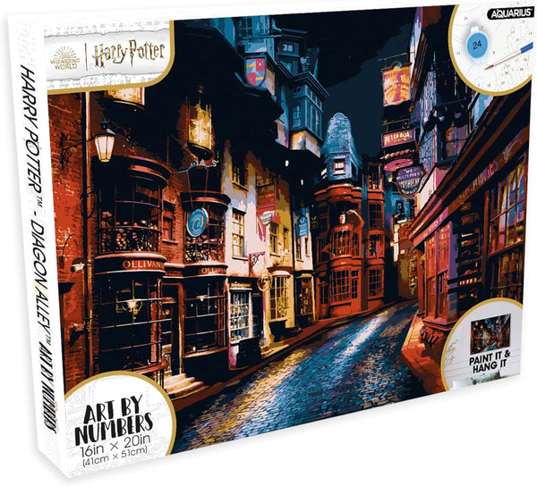 Harry Potter Diagon Alley Art by Numbers - 16 X 20 Inches Harry Potter Themed Paint by Number for Adults & Kids - DIY Color by Number Paint Kit for Beginner - Officially Licensed