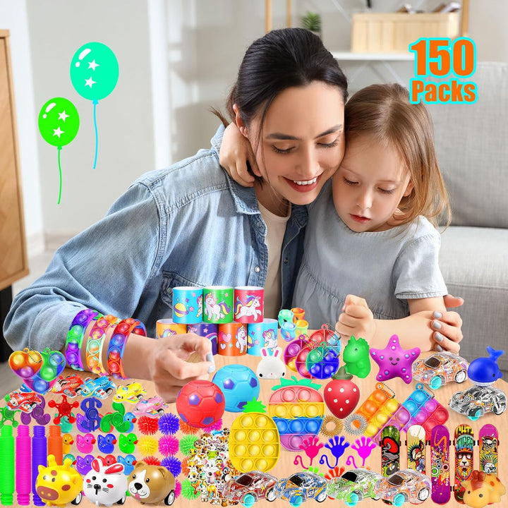 Party Favors for Kids 8-12 4-8, 150-Pack Fidget Toys Bulk, Treasure Box Toys for Classroom, Stocking Stuffers Goodie Bags, Classroom Prizes, Birthday Holiday for Boys Girls