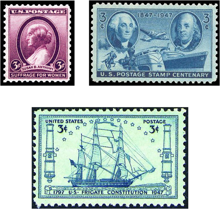 40 U.S. Postage Stamps from the 1910'S, 1920'S, 1930'S and 1940'S, Mint State Condition, Various Denominations and Postal Rates, Perforated Edges