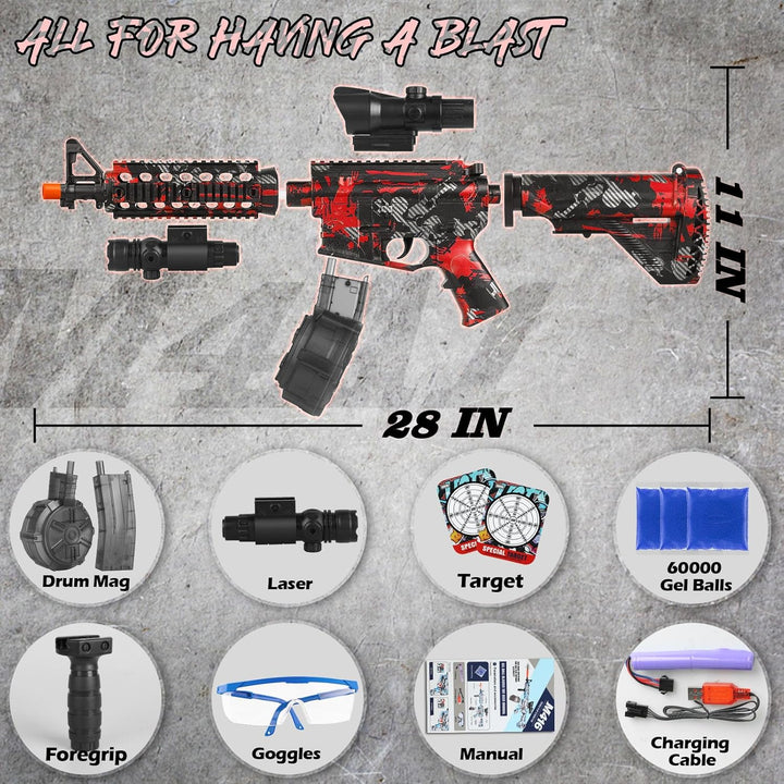Large Electric Gel Splat Blaster, Automatic and Manual with 60,000 Gels