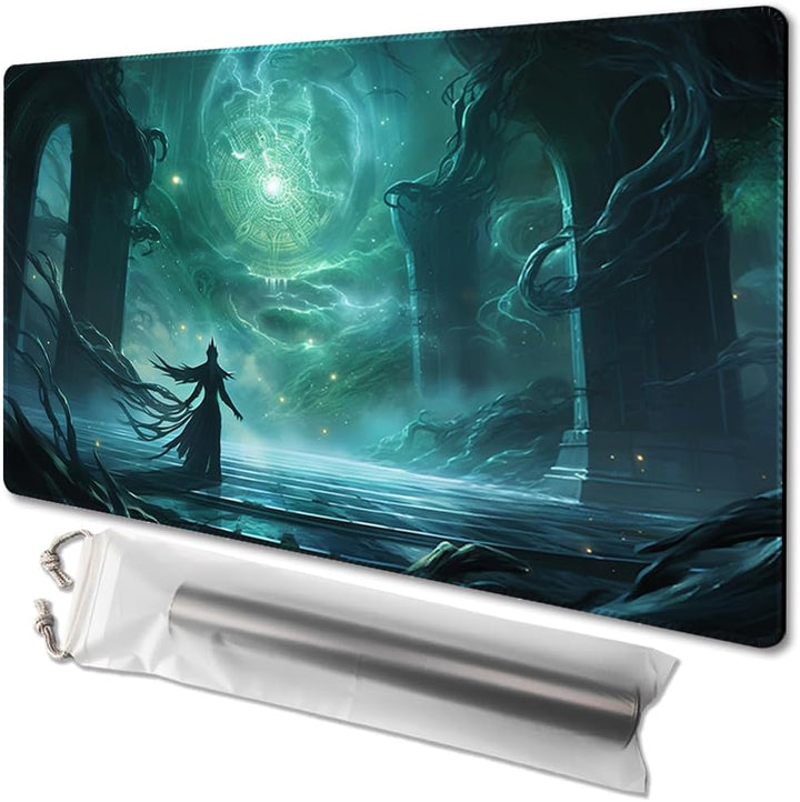 MTG Playmat Size 24X14In Free Storage Bags Non-Slip Backing, Ideal for Card Game Enthusiasts TCG Playmat (Shadow Dragon-No Deck)