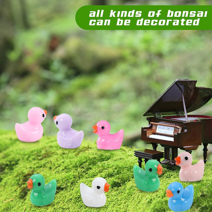 Mini Resin Ducks 220 Pack Tiny Duck Figurines Bulk for Miniature Dollhouse Decor Accessories Garden Aquarium Potted Ornament Party Toys DIY Charms Office Classroom Activity to Hide