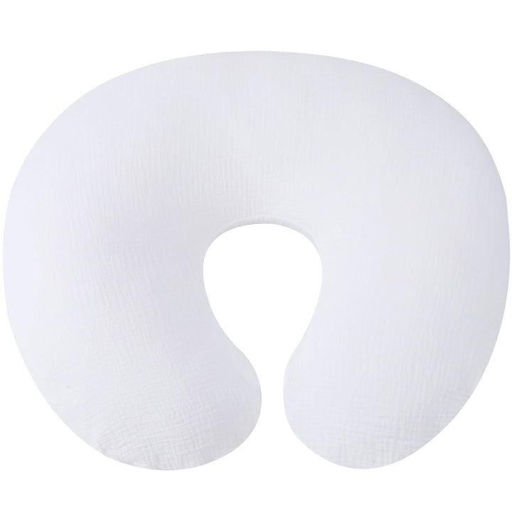 Muslin Nursing Pillow Cover Soft 100% Cotton Feeding Pillow Slipcover Fits Standard Infant Nursing Pillow for Baby Boy and Girl, Fog