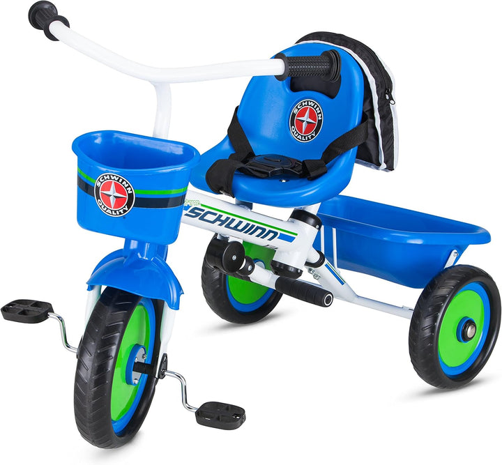 Easy Steer Bike for Toddler, Kids Tricycle with Removable Push Handle, Steel Trike Frame, Boys and Girls Ages 2-4 Year Old, Blue, 41" X 20" X 41"