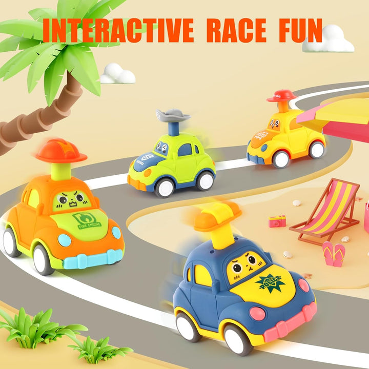Car Toys for Toddlers 1-3 One Year Old Boy Birthday Gift for Boys Girls 1-3 Pull Back City Vehicle Toys Goodie Bags Stuffers Party Favors for Kids