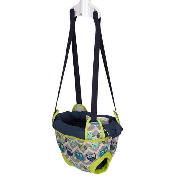 Exersaucer Johnny Jumper Featuring Easy-To-Use Clamp Attachment for Quick and Tool-Free Set up and Adjustable Straps to Customize the Height for Your Child, Owl