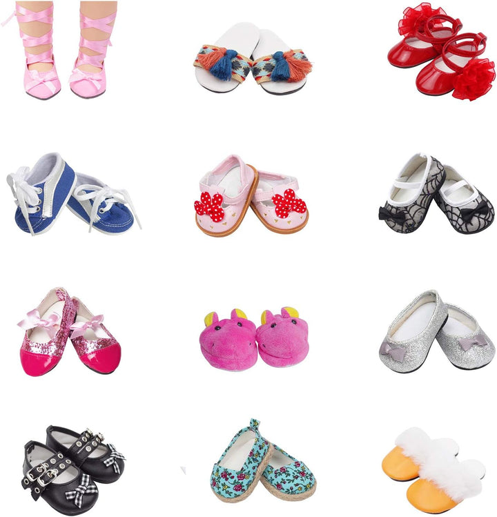 6 Pairs of Doll Shoes 2 Pairs of Socks Fits for 18 Inch Doll Shoes American Dolls Accessories
