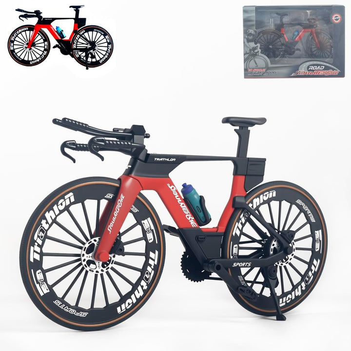 1:8 Scale Road Race Bike Toy Racing Bicycle Die-Cast DS Mini Road Finger Rider Bicycle Model Desktop Decoration DH Alloy Bike Action Figurine Toy for Cake Topper Crafts (Blue)