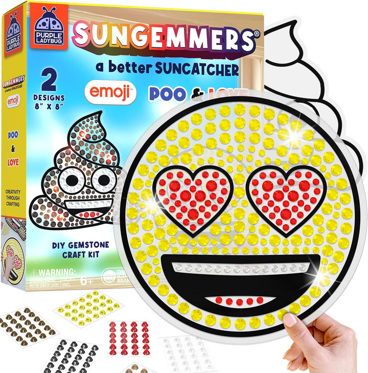 SUNGEMMERS Window Gem Art Suncatcher Kits - Summer Activities for Kids, Birthday Gifts for Girls & Boys, Crafts for Ages 4-10, Fun DIY Art Kit for Kids 6-12