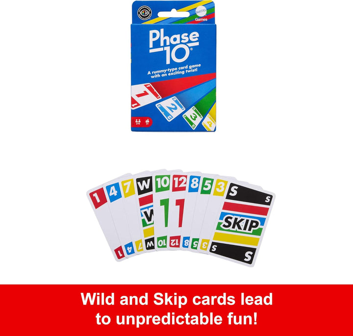 Phase 10 Card Game with 108 Cards, Great Game for Kids, Family or Adult Game Night, Ages 7 Years and Older