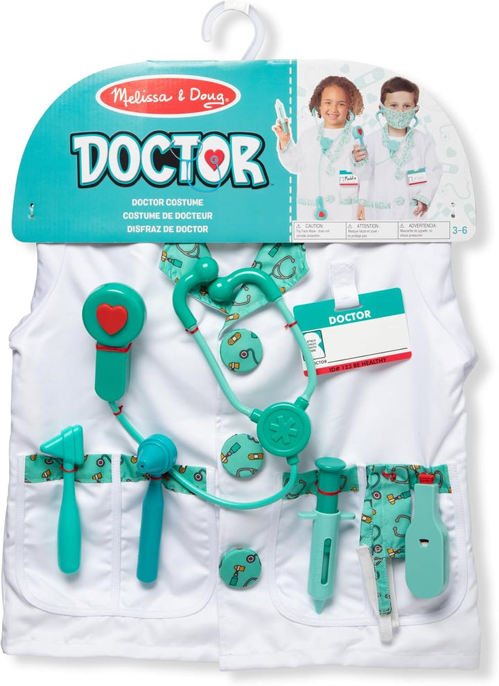 Doctor Role Play Costume Dress-Up Set (7 Pcs) Frustration-Free Packaging